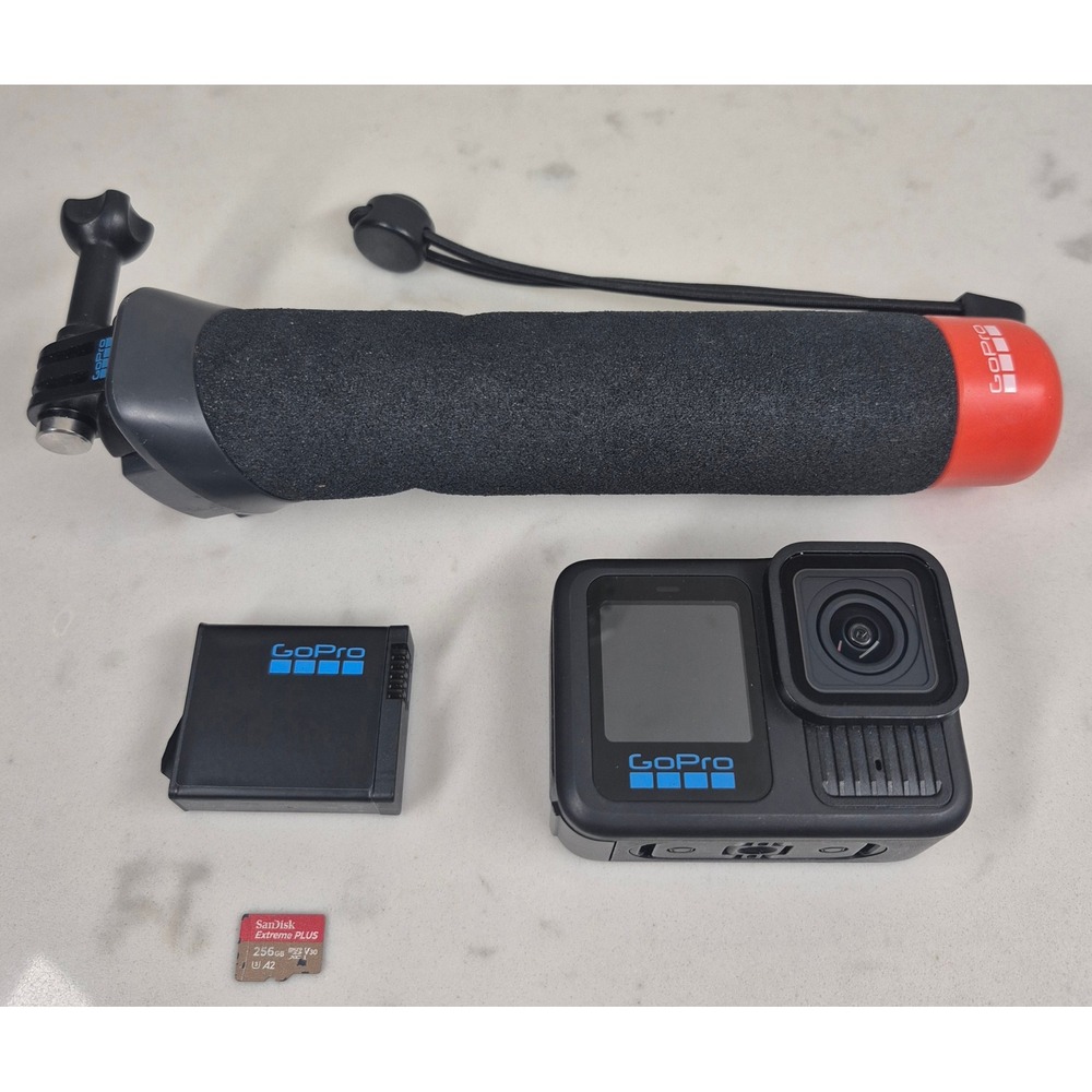 GoPro HERO13 Black 5.3K Action Camera Bundle 256GB SD Card Floating Grip Battery